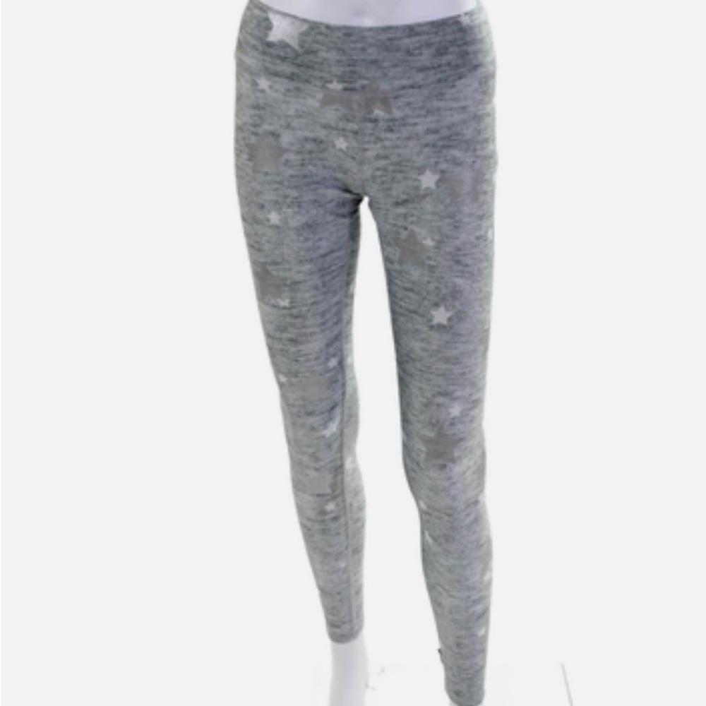 Terez Gray Metallic Star Leggings